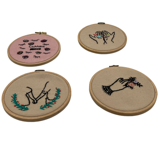 "Hoops with charms" wall art hoops
