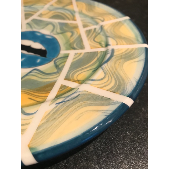 "Blue Kiss" dinner plate